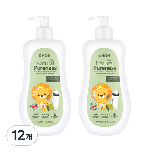 케이맘 퓨어니스 젖병세정제 액상형 용기, 500ml, 12개