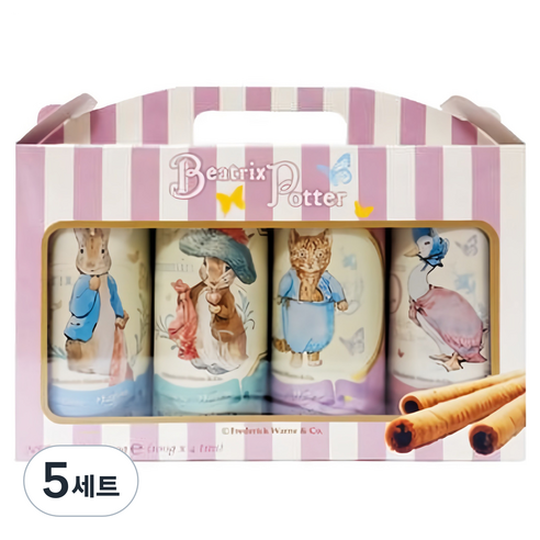 피터래빗 럭셔리 웨이퍼 롤 4종, 초코 + 카푸치노 + 쿠키앤크림 + 바닐라, 5세트