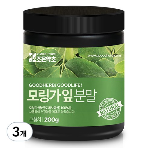 조은약초 프리미엄 모링가 잎가루, 200g, 3개