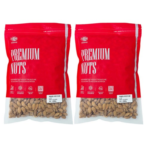 다다모마켓 생아몬드 넌패럴, 1kg, 2개