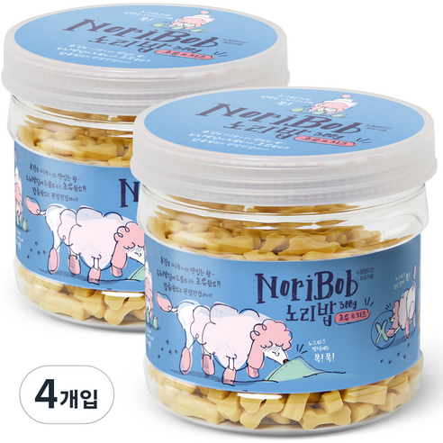 노리밥 노즈워크에는 강아지 간식 300g, 초유 치즈 혼합맛, 4개