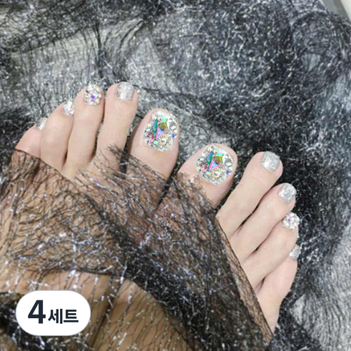 네이처스파머 컬렉션 페디팁 24p 세트 J-104, 오로라 다이아몬드 풀스톤, 4개
