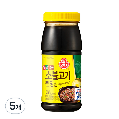 오뚜기 소불고기 큰 양념, 5개, 840g
