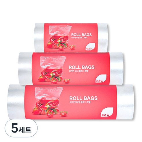 EZn이지엔 위생 롤백 소형 17cm x 25cm + 중형 25cm x 35cm + 대형 30cm x 40cm, 혼합, 600개입, 3000개