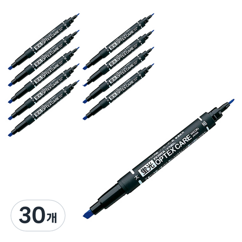 제브라 옵텍스 케어 형광펜, 다크블루, 30개