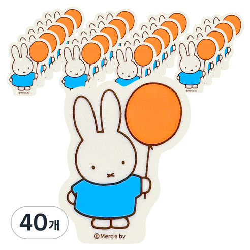 조선문방구 미피 모양 지우개, 블루 토끼, 40개