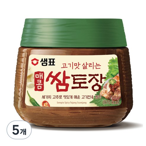 샘표 매콤 쌈토장, 450g, 5개