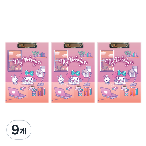 산리오 A4클립보드 V2 마이멜로디, 핑크, 9개