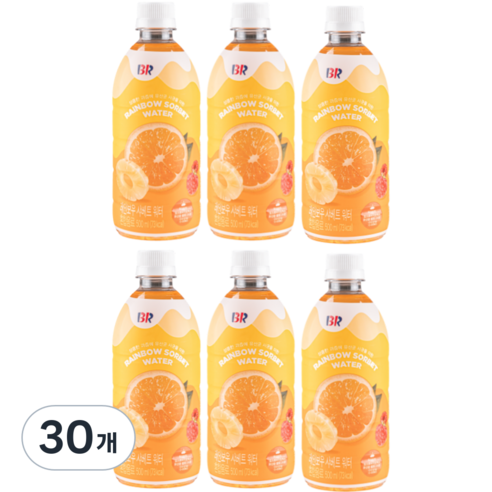 배스킨라빈스 과즙워터 레인보우 샤베트, 500ml, 30개