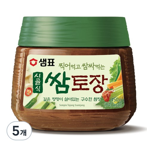 샘표 시골식 쌈토장, 450g, 5개