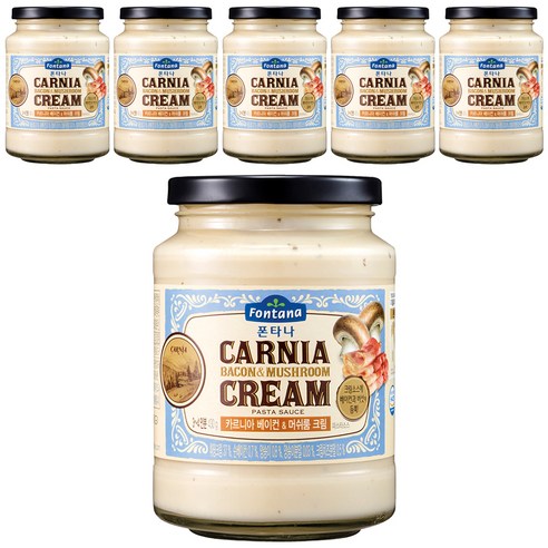 폰타나 카르니아 베이컨 앤 머쉬룸 크림 파스타 소스, 430g, 6개