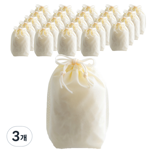 부직포 복주머니 더스트백 16 x 25 cm 25p, 아이보리, 3개