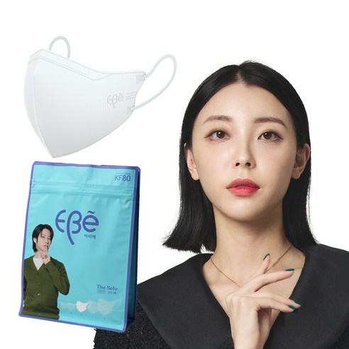 마스크  Evie The Sero Bird-type Color Mask Medium KF80, 30 pieces, 1 piece, white