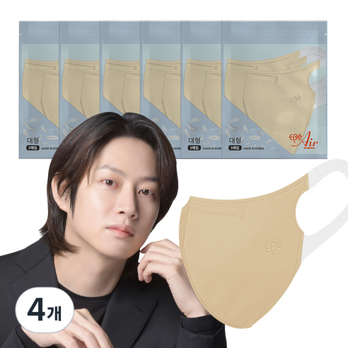 이비에 에어 귀편한 얼큰이 새부리형 마스크 대형, 30개입, 4개, 베이지
