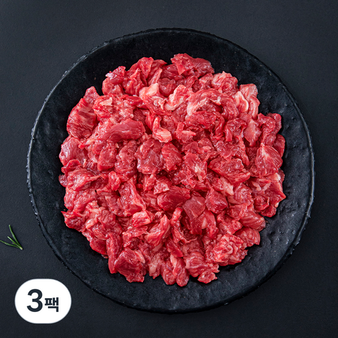 1+ 등급 한우 국거리용, 180g, 3팩