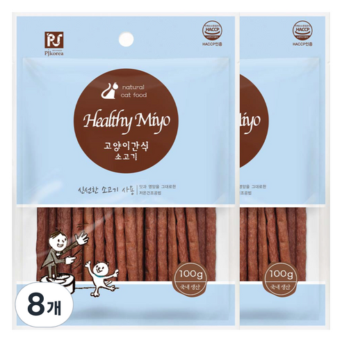 굿데이 고양이 헬씨미요 간식, 소고기 맛, 100g, 8개