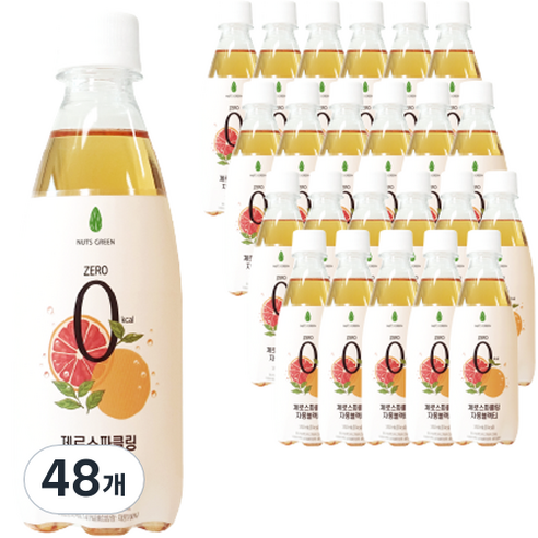 넛츠그린 제로스파클링 자몽블랙티, 350ml, 48개