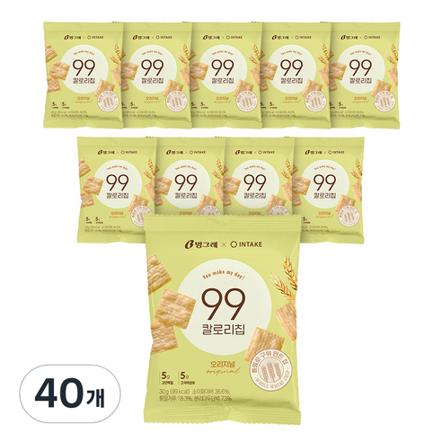 빙그레 99칼로리칩 오리지널, 30g, 40개