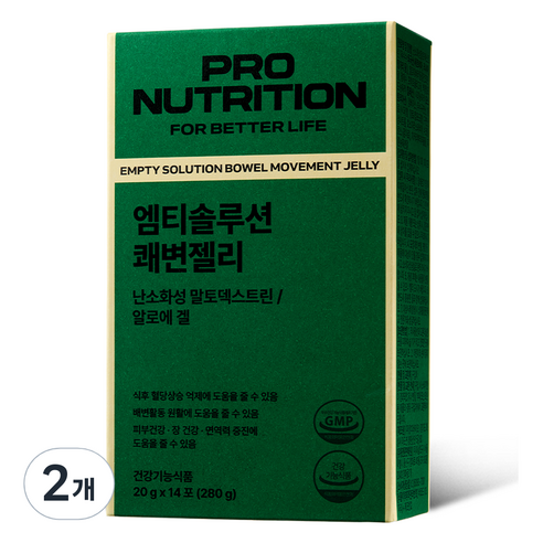 PRONUTRITION 엠티솔루션 쾌변젤리 사과맛 14p, 2개, 14회분