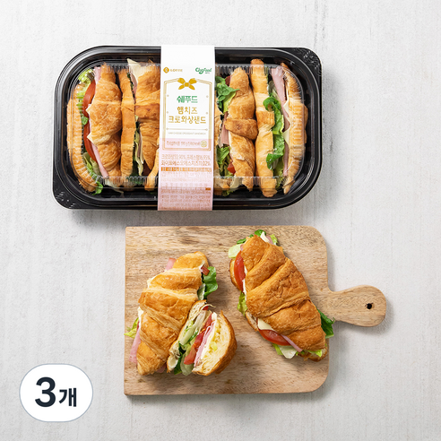 쉐푸드 햄치즈 크로와상샌드, 590g, 3개