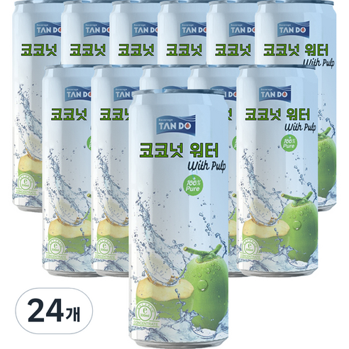 탄도 코코넛 워터 위드 펄프, 320ml, 24개