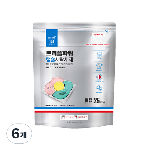 릴리프일공일 트리플파워 캡슐세제, 6개, 25개입