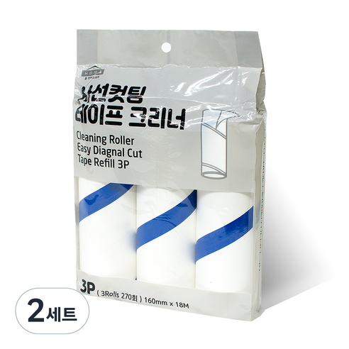 사선컷팅 테이프크리너 리필 3p, 2개, 혼합색상