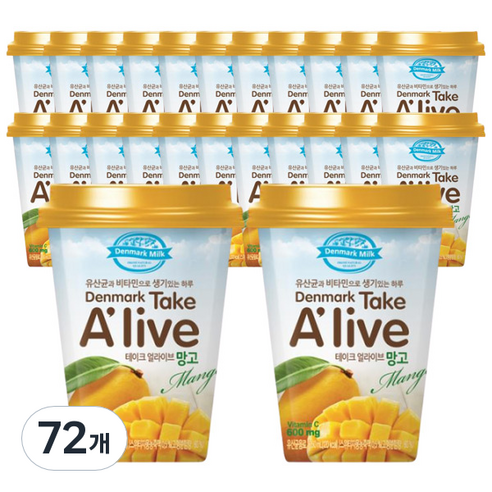 덴마크 테이크 얼라이브 망고, 250ml, 72개