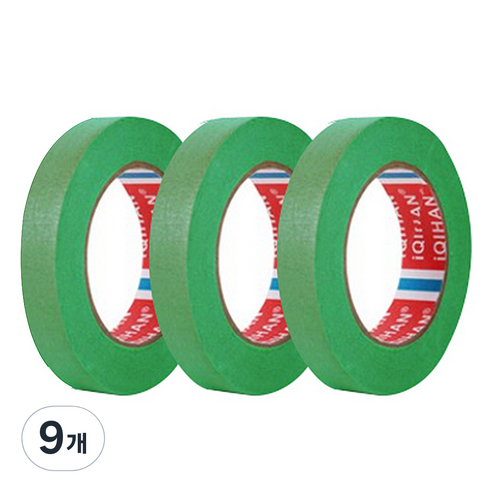 다다 칼라 마스킹 종이테이프 15mm x 15m, 그린, 9개