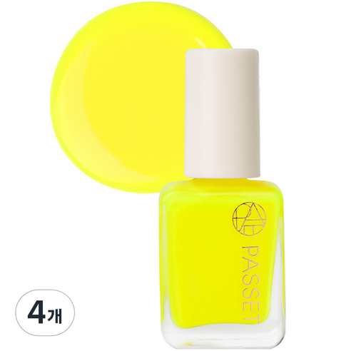 파셋 셀럽 네일 폴리쉬 매니큐어, 56 네온옐로우, 7ml, 4개
