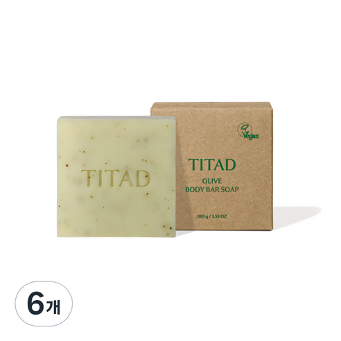 티타드 올리브 바디바 비누, 100g, 6개
