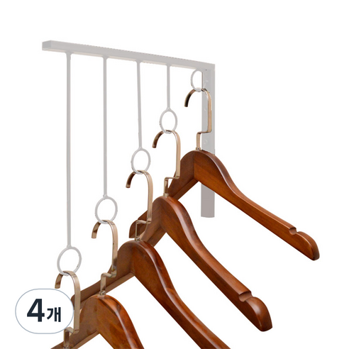 크레바스 디스플레이 벽걸이옷걸이, 화이트, 4개