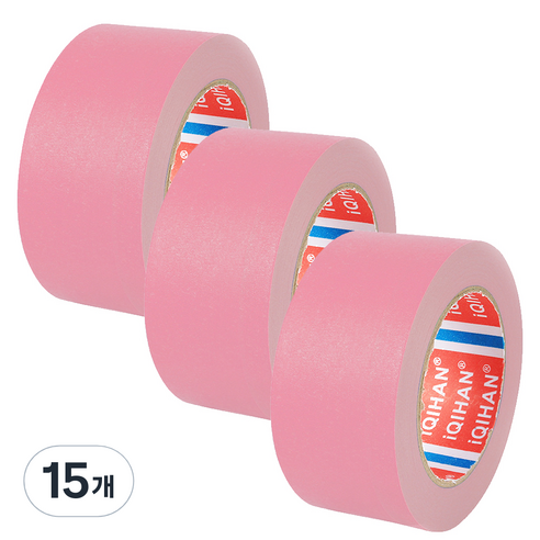iQIHAN 다다 칼라 마스킹 테이프 40mm x 20m, 연핑크, 15개