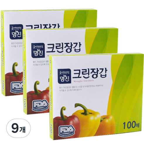 명진 크린장갑, 100개, 9개
