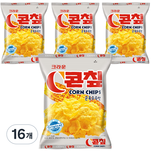 크라운 콘칲-, 70g, 16개입