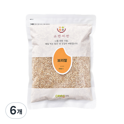 씨익 소반미반 보리쌀, 1kg, 6개
