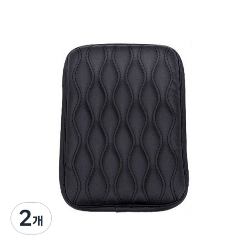 콘솔박스 가죽 팔걸이 쿠션, 블랙, 2개