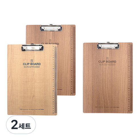 미소로 4000 원목 클립보드 2204 세로형 A4 3종 세트, 2세트, 다크 우드 + 라이트 우드 +  랜덤발송