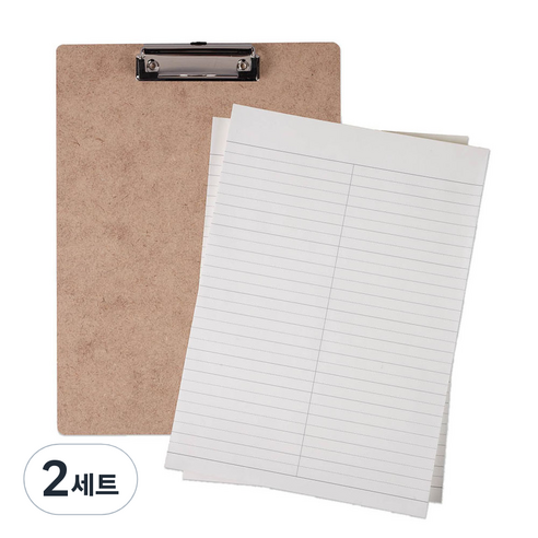 A4 클립보드 + 뜯어쓰는 양면 수학노트 2p 세트, 혼합색상, 2세트