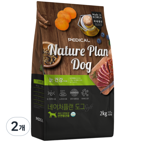 네이처플랜 강아지 소프트사료 눈건강 4p, 2kg, 오리, 2개