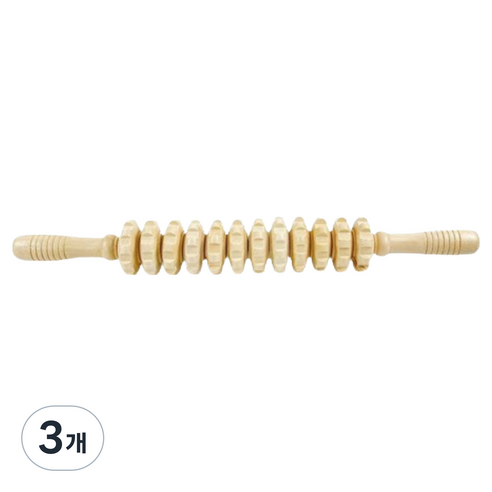 루미에도르 직선 나무 롤러 마사지기 M, 3개, 우드