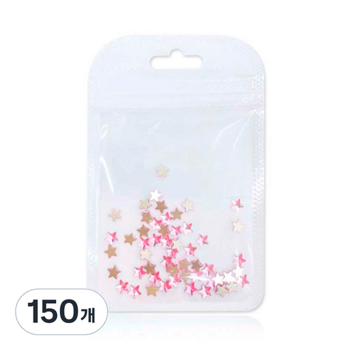 메이브라운 네일스톤 대용량 별 네일파츠 6 x 6 mm, 핑크, 3개