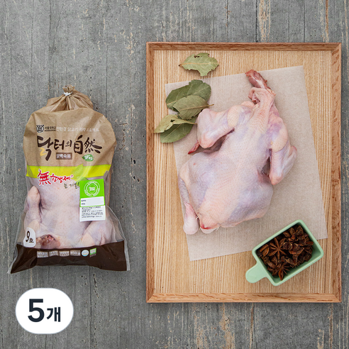 마니커 닭터의자연 무항생제 인증 1등급 닭백숙용 (냉장), 850g, 5개