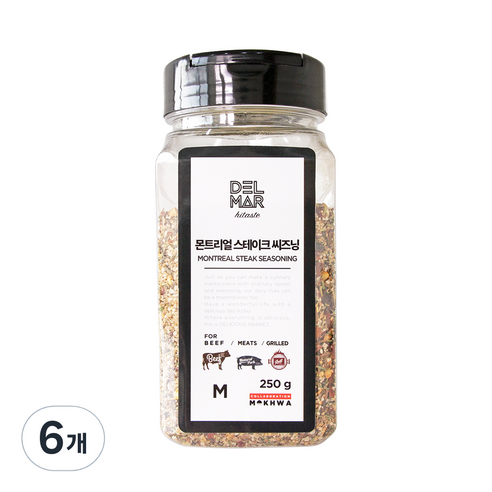 딜리셔스마켓 몬트리올 스테이크 시즈닝 중형, 250g, 6개