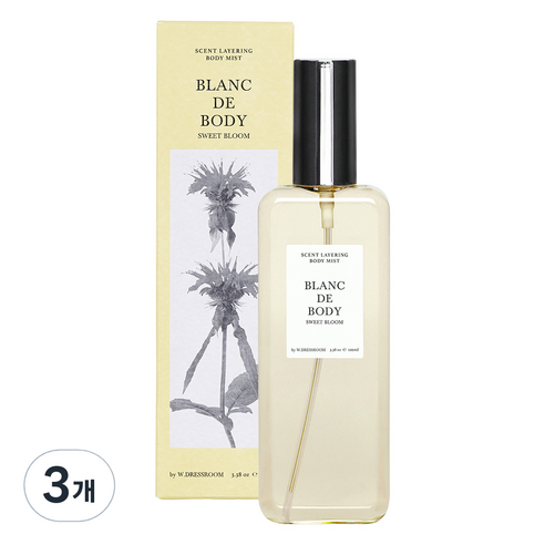 더블유드레스룸 블랑드바디 바디미스트 스윗 블룸, 3개, 100ml