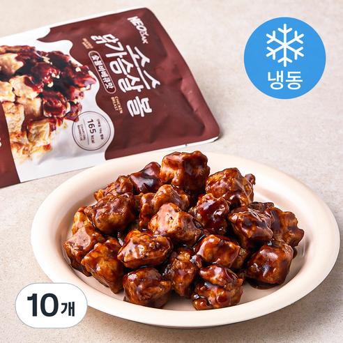 허닭 소스 닭가슴살볼 숯불바베큐맛 (냉동), 100g, 1개입, 10개