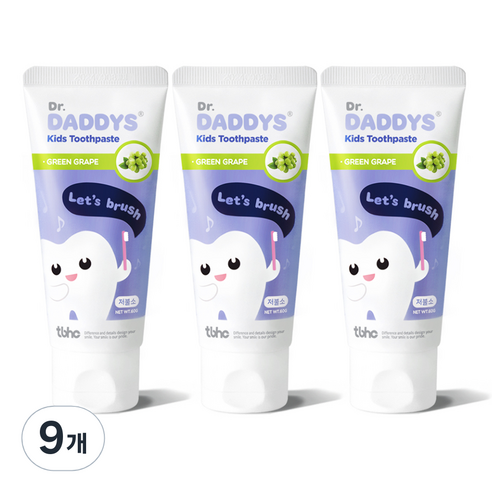 닥터데디스 아동용 저불소 키즈 치약, 60g, 9개