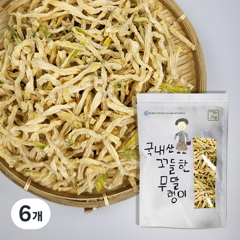 월드블링 국내산 꼬들한 무말랭이, 300g, 6개