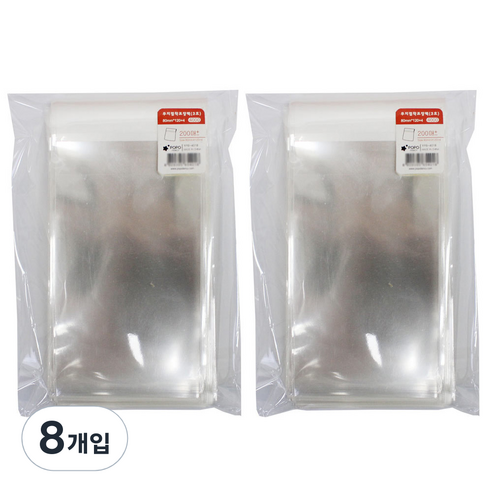 포포팬시 무지 접착 OPP 포장팩 3호 200p, 투명, 8개입
