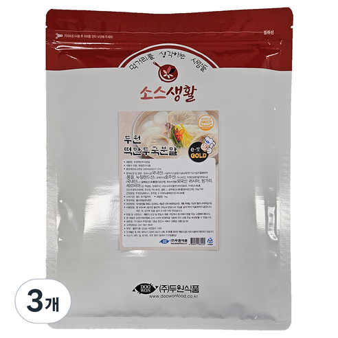 두원식품 떡만두국 분말, 1kg, 3개